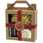 Dudu Osun® (25g), unicorn® Naturschwamm (klein), unicorn® Seifendose klein